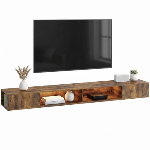 Homcom rustic brown stand - brown,